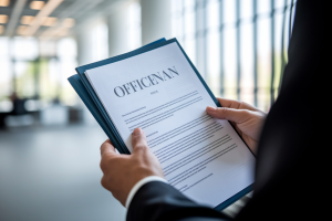 gros-plan-mains-documents-bureau-flou